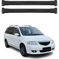 Omtec Dachträger Grundtäger für Mazda MPV 1996-2006 75kg Aluminium Schwarz 2 tlg