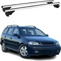 Omac Dachträger Grundtäger für Opel Astra G Kombi 1998-2004 75kg Alu Silber 2 tlg