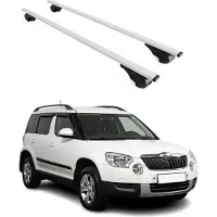 Omtec Dachträger Grundtäger für Skoda Yeti 2009-2017 75kg Metall Silber 2 tlg