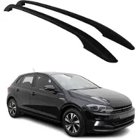 Omtec Aluminium Dachreling Relingträger für VW Polo 2017-2021 Schwarz 2tlg