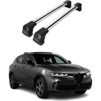Omtec Dachträger Grundtäger für Alfa Romeo Tonale 2022-2025 75kg Alu Silber 2 tlg