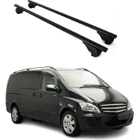 Omtec Dachträger Grundtäger für Mercedes Vito W639 2003-2014 75kg Metall Schwarz 2 tlg