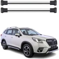 Omtec Dachquerträger für Subaru Forester, Baujahre 2018-2020, aus Aluminium, Farbe: Grau