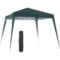 Fortuna Lai Faltpavillon 2,4x2,4m Partyzelt mit UV-Schutz, faltbar & tragbar, inkl. Tragetasche für Garten & Balkon, Stahl Grün