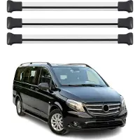 Omtec Dachträger für Mercedes Viano Vito W638 W639 W447 2003-2025 75kg Alu Grau 3 tlg