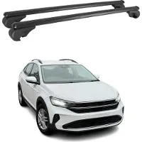 Omtec Dachträger für VW Taigo 2020-2025 Gepäckträger Grundträger Aluminium Schwarz 2x