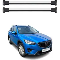 Omtec Dachquerträger für Mazda CX-5, Baujahre 2013-2017, aus Aluminium, Farbe Grau