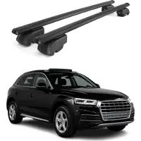 Omac Dachträger Grundtäger für Audi Q5 mk2 2017-2024 75kg Alu Schwarz 2 tlg