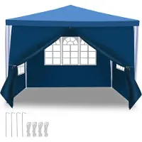 TolleTour Pavillon Verbolzung Festzelt Partyzelt Außenveranstaltungen Stahlrohre 3x3m Blau