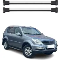 Omac Dachträger Grundtäger für Ssangyong Rexton 2012-2017 75kg Aluminium Silber 2 tlg