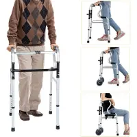 TolleTour Alu Rollator klappbar, Gehhilfe Laufhilfe Höhenverstellbar, mit Sitz, 4-Räder, bis 180kg belastbar, Leichtgewicht