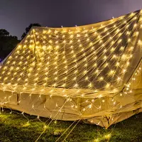 TolleTour LED Lichternetz Lichterkette Weihnachtsbeleuchtung Lichtervorhang Innen Deko Weihnachtslicht 8 Modi Warmweiß 3x2M
