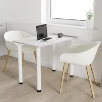 AKKE Beton Esstisch mit weiße beine LxBxH: 65x65x74 cm