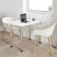 AKKE Weiss Küchentisch mit chrom beine LxBxH: 100x60x74 cm