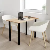 AKKE Eiche hell Tisch mit schwarze beine LxBxH: 90x60x74 cm