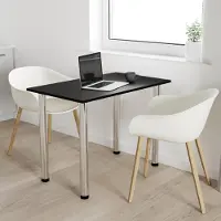 AKKE Schwarz Küchentisch mit chrom beine LxBxH: 80x60x74 cm