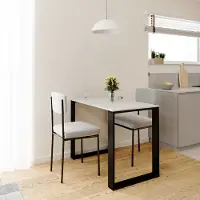 AKKE Hellgrau LOFT Tisch mit schwarze beine LxBxH: 100x60x75 cm