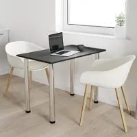 AKKE Anthrazit Küchentisch mit chrom beine LxBxH: 50x50x74 cm
