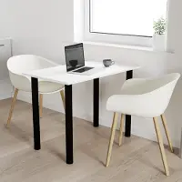 AKKE Weiss Tisch mit schwarze beine LxBxH: 50x50x74 cm