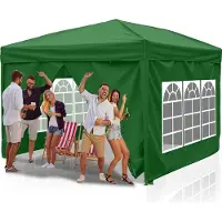 TolleTour Faltpavillon 3 x 3m Pavillon Faltbar Gartenzelt, UV-Schutz 50+ Pavillons & Partyzelte Festzelt mit 4 Seiten Grün