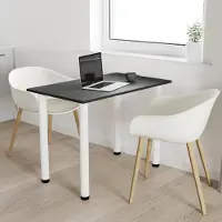AKKE Anthrazit Esstisch mit weiße beine LxBxH: 70x50x74 cm