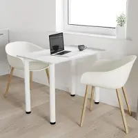 AKKE Hellgrau Esstisch mit weiße beine LxBxH: 80x60x74 cm