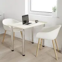 AKKE Vanille Küchentisch mit chrom beine LxBxH: 90x50x74 cm