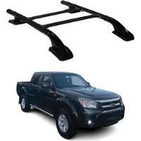 Omac Dachreling Dachträger Satz für Ford Ranger Double Cab 2 2007-2012 Alu Schwarz 4x