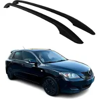 Omtec Aluminium Dachreling Relingträger für Mazda 3 2013-2018 Schwarz 2tlg