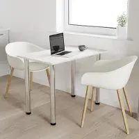AKKE Weiss Craft Küchentisch mit chrom beine LxBxH: 90x60x74 cm