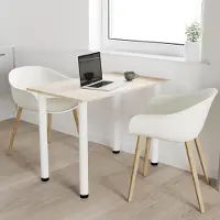 AKKE Sonoma Esstisch mit weiße beine LxBxH: 100x55x74 cm