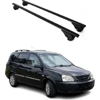 Omac Dachträger Gepäckträger für Kia Carens 2002-2013 Grundträger Metall Schwarz 2tlg