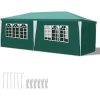 Yakimz Pavillon Gartenzelt – Praktisches Strandzelt, einfache Montage mit Easy-Klett, ideal für Partys Grün 3x6m