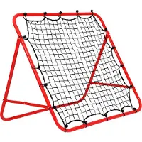 Yakimz Fußball Rebounder Kickback Rückprallwand Tor Prallwand Netz Einstellbar für Übungen 103 x 100 cm