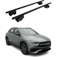 Omtec Dachquerträger für Mercedes GLA, Baujahre 2020-2023, schwarzes Metall, mit ABE-Zulassung