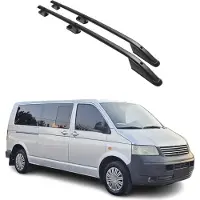 Omtec Alu Dachreling Querträger für VW Caravelle T5 2003-2015 Langer L2 Schwarz
