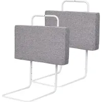 TolleTour Rausfallschutz 2x Bett Kinder Baby Bettgitter mit 5-Loch Verstellbare Höhenverstellbar Kinderbettgitter Kinderbetten Elternbetten Matratzen Massivholzbetten Lang:60cm Höhe：28cm Grau