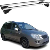 Omtec Dachträger Grundtäger für Kia Carens Kombi 2006-2013 75kg Aluminium Silber 2 tlg