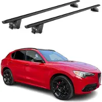 Aurilis Dachträger Gepäckträger für Alfa Romeo Stelvio 2016-2025 Alu Schwarz 2 tlg ABE