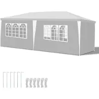 Yakimz Pavillon Garten mit 3 abnehmbaren Seitenteilen tragbares wasserdichtes mit großen Fenstern und Spiralschläuchen Zelt Partyzelt , für Party Hochzeiten Camping