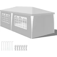Yakimz Pavillon Garten mit Spiralschläuchen und großen Fenstern mit 3 abnehmbaren Seitenteilen tragbares wasserdichtes Zelt Partyzelt, Gartenpavillon,für Party Hochzeiten Camping