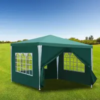 Fiqops Faziango 3 x 3m Pavillon Wasserdicht Gartenzelt, UV-Schutz 50+ Pavillons & Partyzelte Festzelt mit 4 Seiten für für Camping / Garten / Hochzeit / Strand,Grün