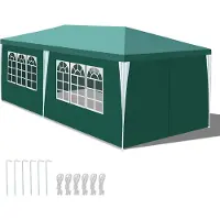 TolleTour Pavillon Garten mit Spiralschläuchen und großen Fenstern mit 3 abnehmbaren Seitenteilen tragbares wasserdichtes Zelt Partyzelt, Gartenpavillon,für Party Hochzeiten Camping
