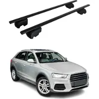 Omtec Dachträger Grundtäger für Audi Q3 mk1 2011-2018 75kg Metall Schwarz 2 tlg