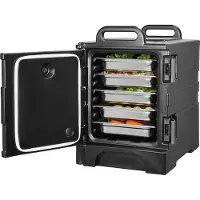 Vevor Isolierter Speisenbehälterträger Warmhaltebox für Gastronomie 75 L, Speisenbehälter mit Doppelschnallen & Griffen, Speisenbehälterträger