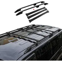 Omac Dachreling + Dachträger für VW T6 T6.1 Transporter L2 Langer Alu Schwarz 5x