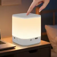 ZMH Akku Nachtlicht Kabellos LED Nachttischlampe Touch Dimmbar Tischlampe 1800mAH USB Aufladbar Weiß mit 3 Farbtemperaturen Timing Funktion