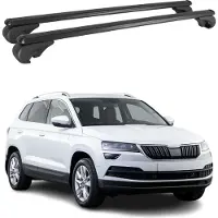 Omtec Dachträger Grundtäger für Skoda Karoq 2017-2025 75kg Aluminium Schwarz 2 tlg