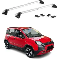 Aurilis Dachträger Relingträger für Fiat Panda III Cross 2014-2025 Alu Silber 2 tlg ABE