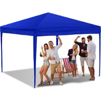 TolleTour Faltpavillon 3 x 3m Pavillon Faltbar Gartenzelt, UV-Schutz 50+ Pavillons & Partyzelte Festzelt ohn Seiten Blau